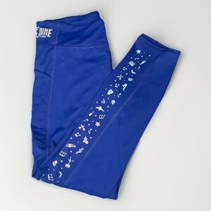 Disney Run Disney 2022 Half Marathon Blue Leggings Size Medium Work Out Fitness